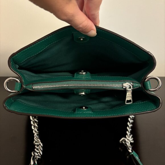 Coach Cammie Green Leather Chain Bucket Shoulder Bag - Picture 7 of 9